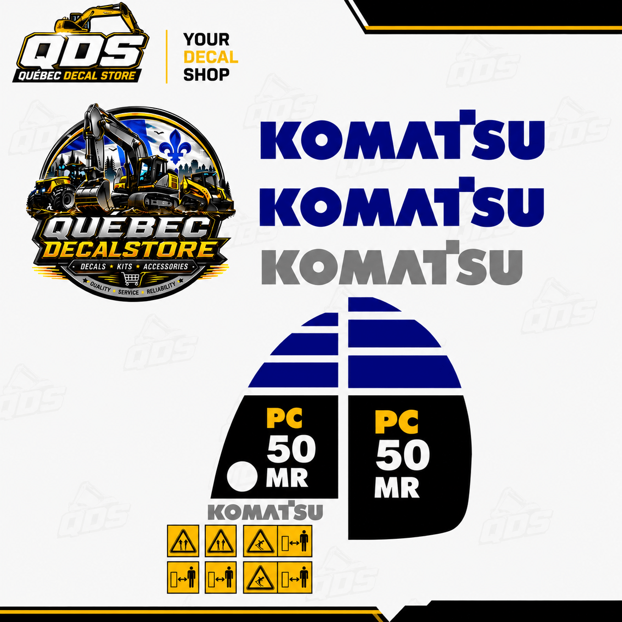 KOMATSU PC55MR Decal Kit / Kit Complet de DécalcomaniesQuébecDecalstore