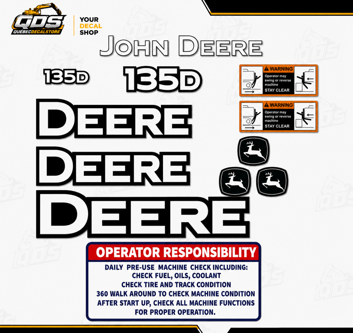 AFTERMARKET-DEKORSATZ FÜR JOHN DEERE 135D BAGGER
