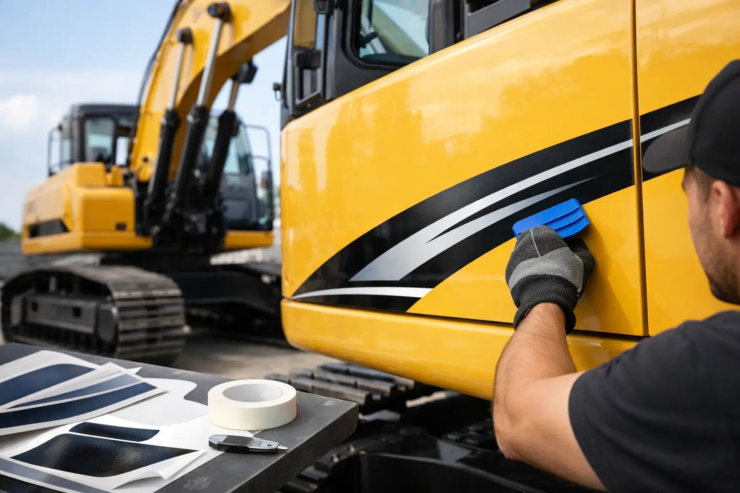 Excavator Replacement Decal Kits That Last