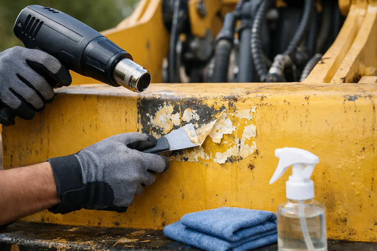 How to Remove Old Machinery Decals Safely
