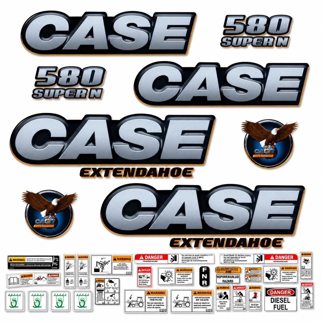 Kit complet de décalcomanies en Vinyle Imperméable pour Pépine Case 580 Super NQuébecDecalstore