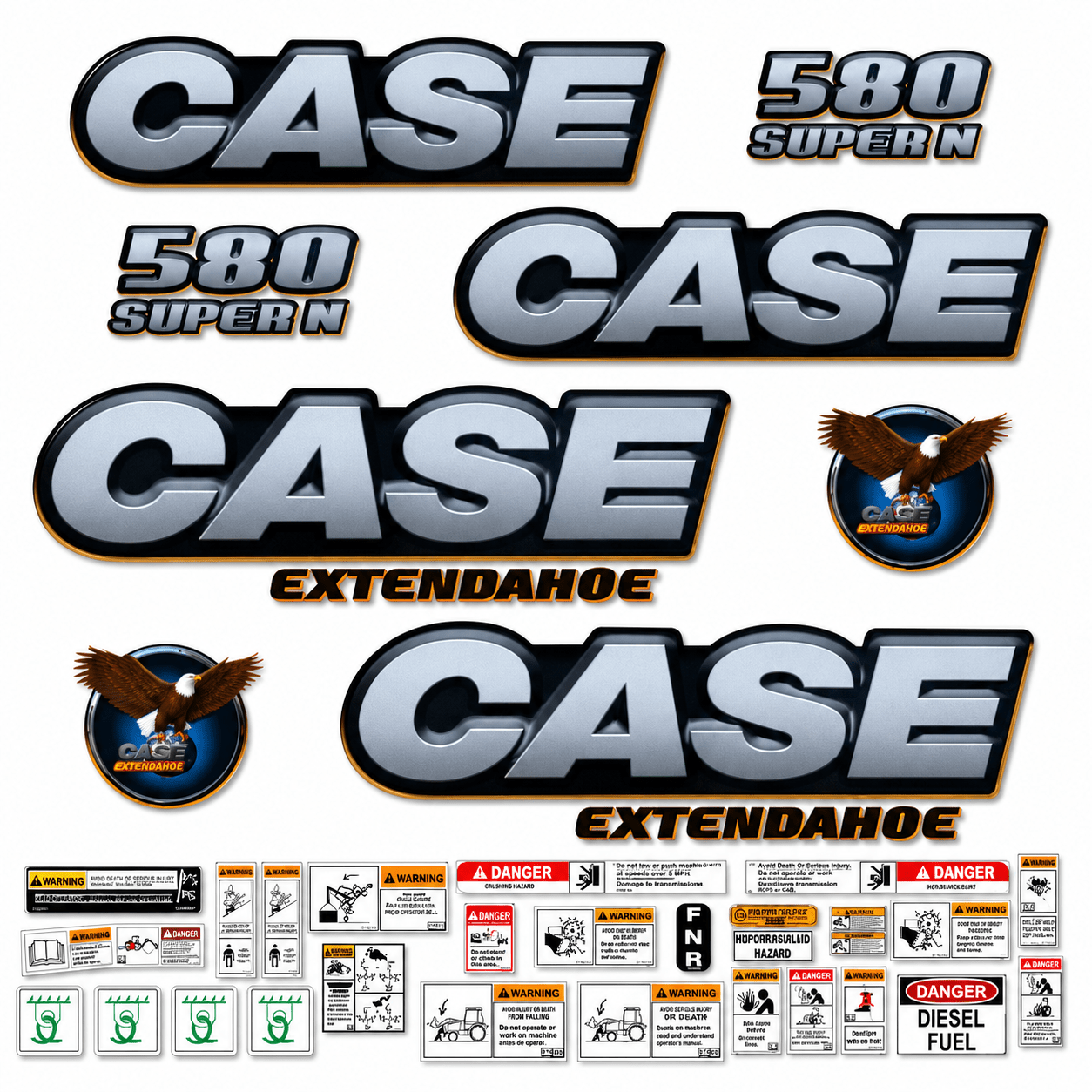 Kit complet de décalcomanies en Vinyle Imperméable pour Pépine Case 580 Super NQuébecDecalstore