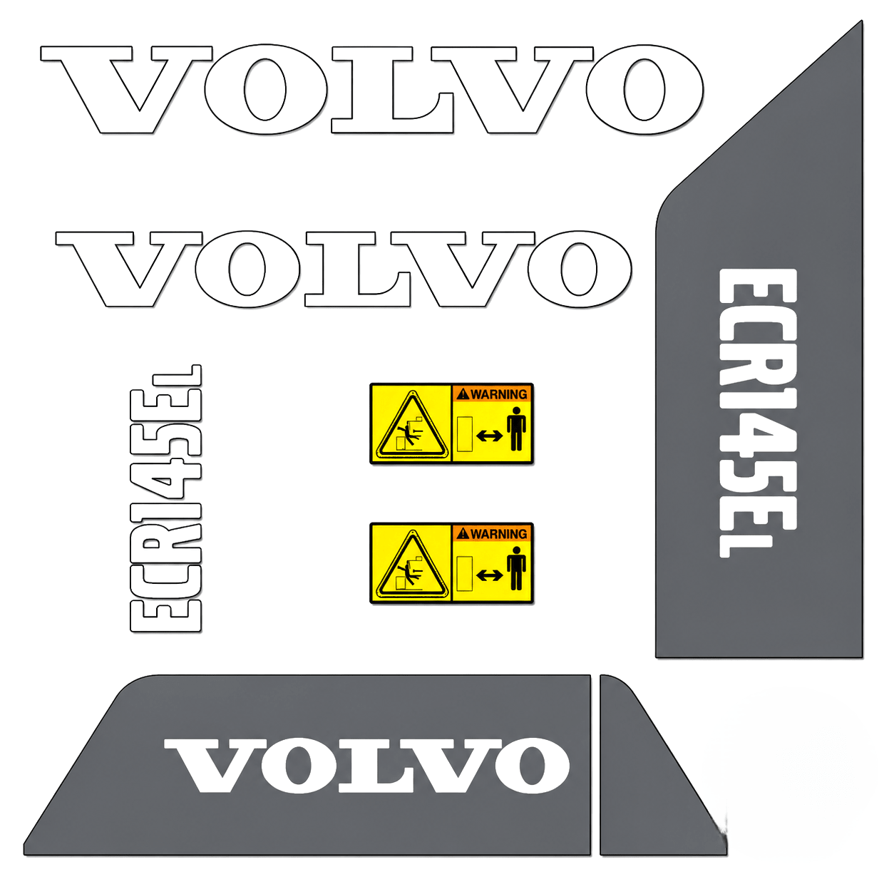 Kit complet de décalcomanies en Vinyle Imperméable pour Volvo ECR145ELQuébecDecalstore