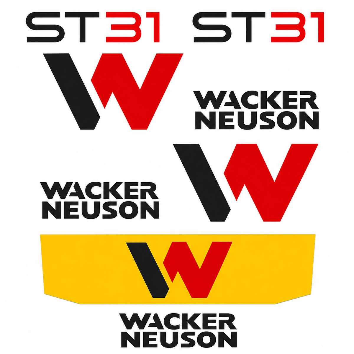 Kit Complet de décalcomanies en Vinyle Imperméable pour Waker Neuson ST31QuébecDecalstore