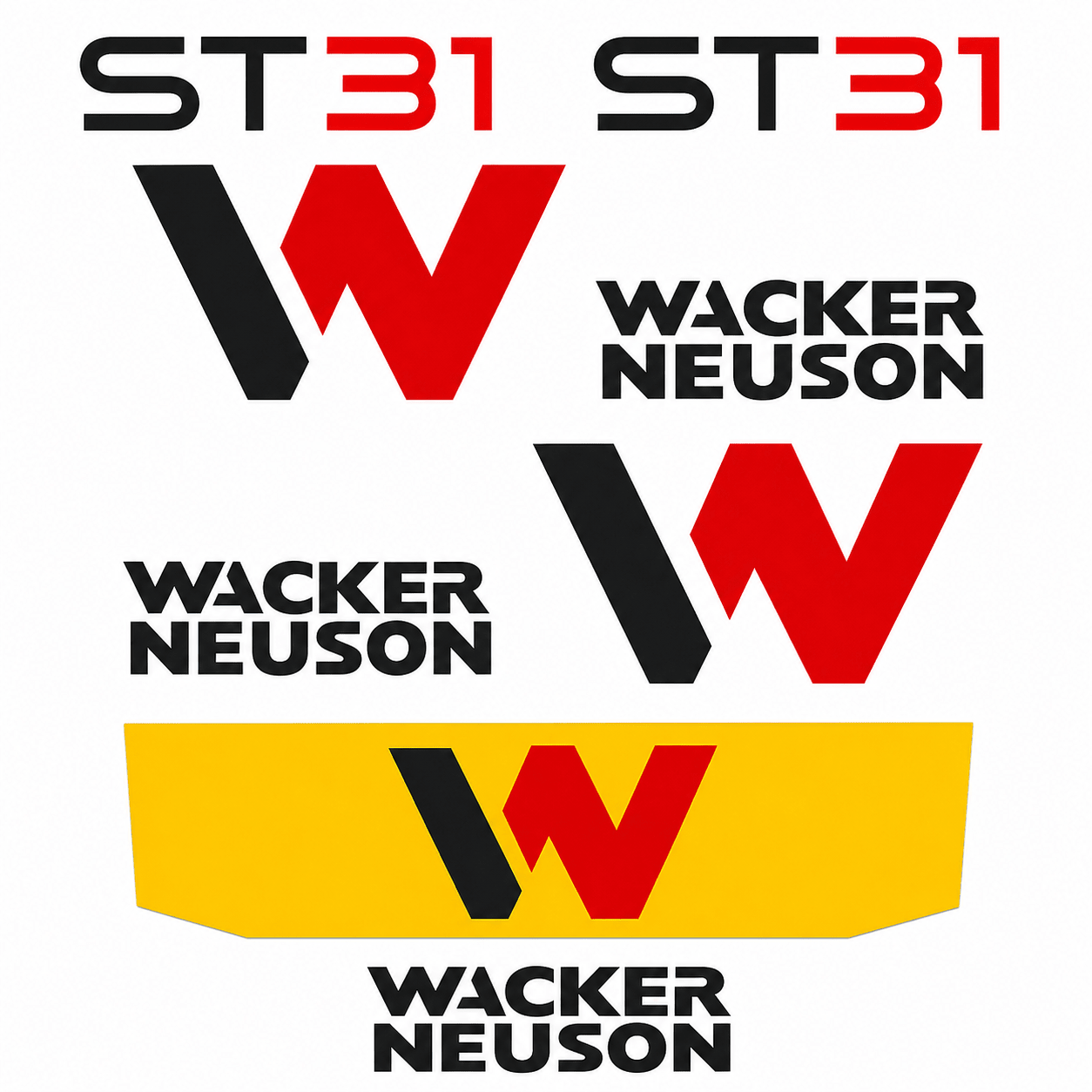 Kit Complet de décalcomanies en Vinyle Imperméable pour Waker Neuson ST31QuébecDecalstore
