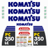Kit complet de décalcomanies Imperméable, inclus aussi les collants danger et sécurité pour Komatsu PC350LCQuébecDecalstore
