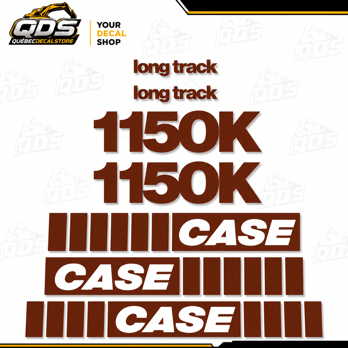KIT COMPLET DE DÉCALCOMANIES POUR BULLDOZER CASE 1150K LONG TRACKQuébecDecalstore