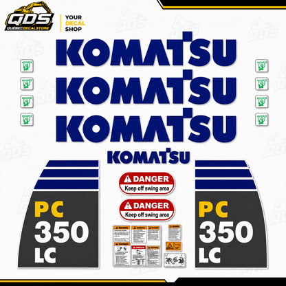 KIT COMPLET DE DÉCALCOMANIES POUR EXCAVATRICE KOMATSU PC350LC-8QuébecDecalstore