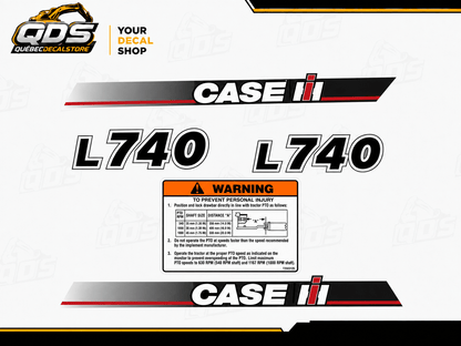 KIT COMPLET DE DÉCALCOMANIES POUR FRONT LOADER CASE L740/L745/L735QuébecDecalstore
