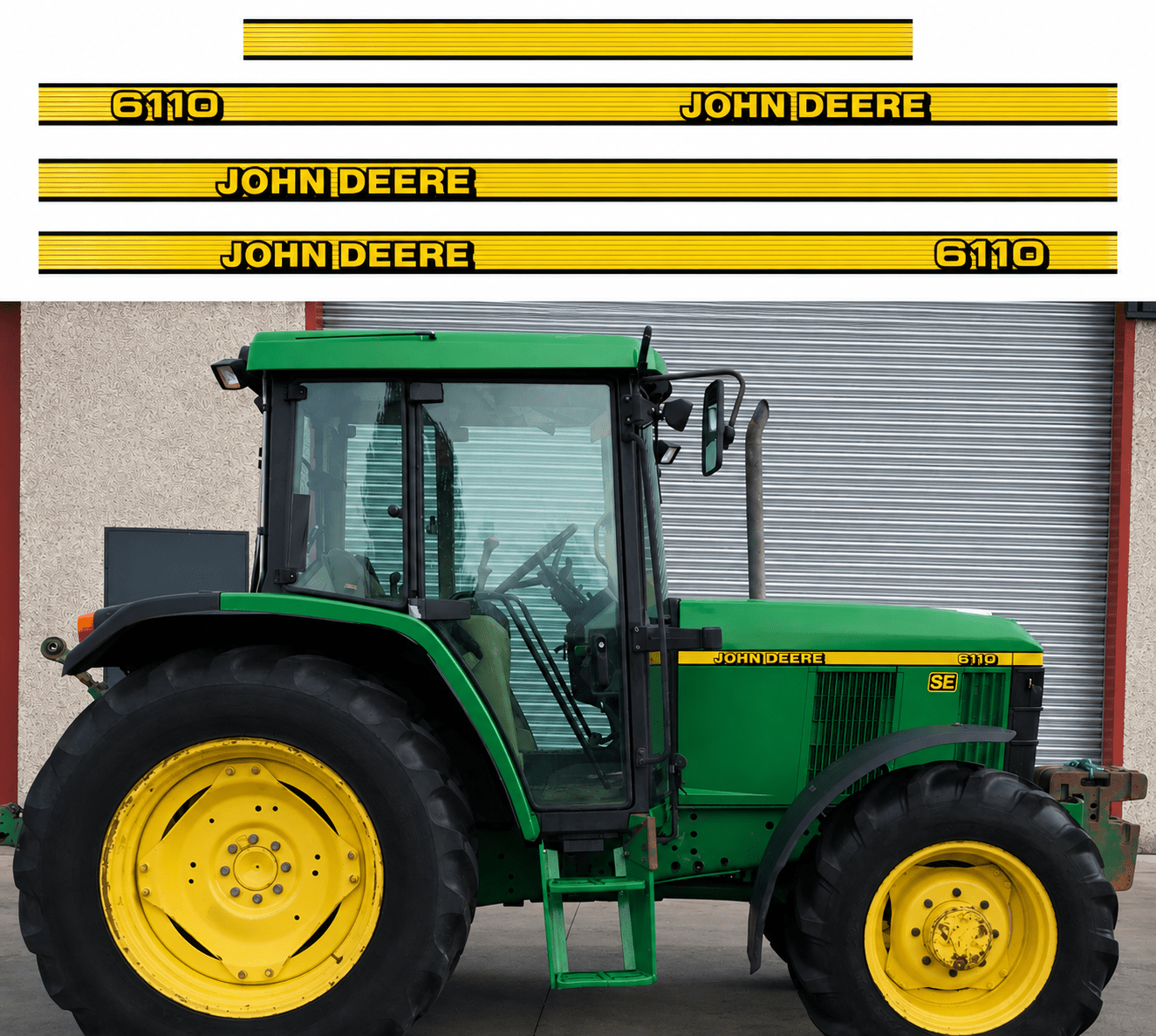 KIT COMPLET DE DÉCALCOMANIES POUR TRACTEUR JOHN DEERE 6110QuébecDecalstore