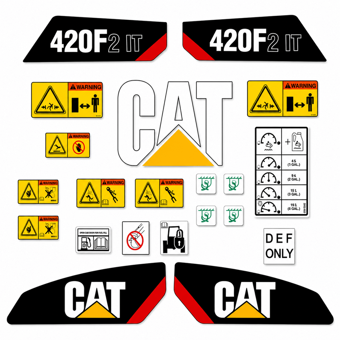 Kit complet en Vinyle Imperméable, reproduction originale pour Caterpillar Backhoe 420F2 ITQuébecDecalstore