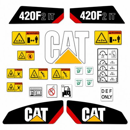 Kit complet en Vinyle Imperméable, reproduction originale pour Caterpillar Backhoe 420F2 ITQuébecDecalstore