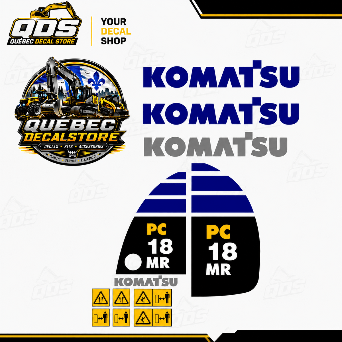 KIT COMPLET POUR MINI PELLE KOMATSU PC35MR Decal Kit / Kit Complet de DécalcomaniesQuébecDecalstore