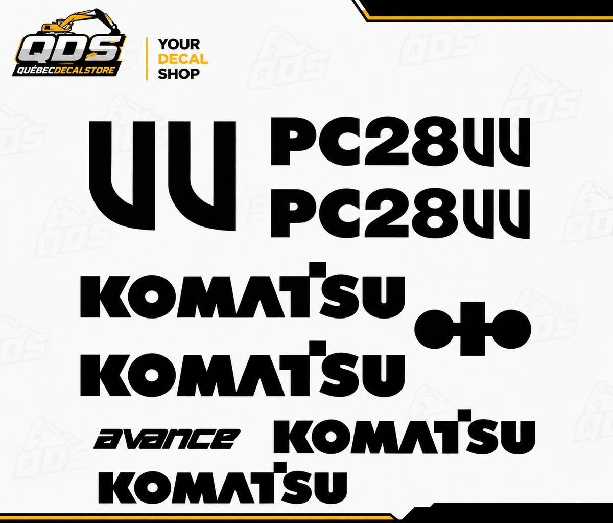 KOMATSU PC28UU Decal Kit / Kit Complet de DécalcomaniesQuébecDecalstore