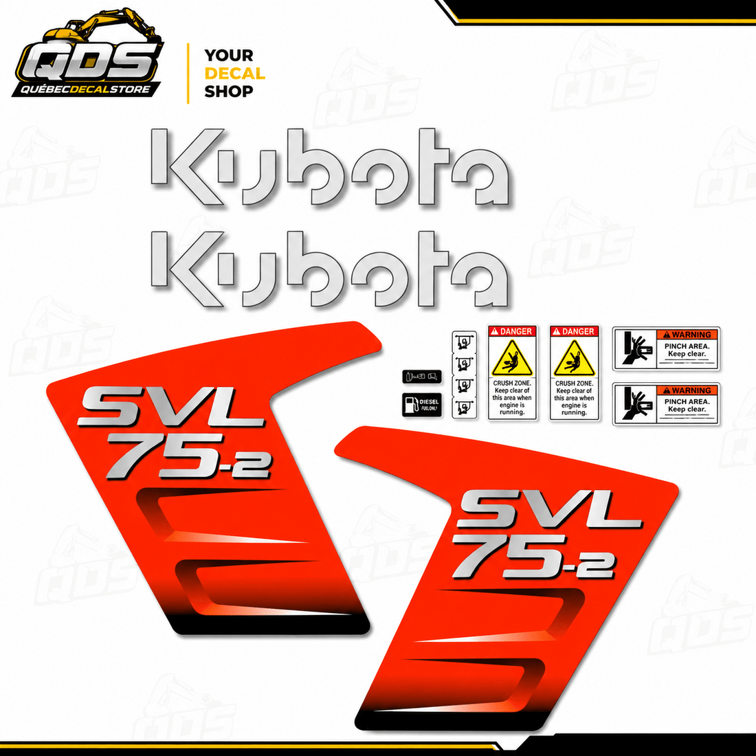 KUBOTA SVL75-2 Decal Kit / Kit Complet de DécalcomaniesQuébecDecalstore