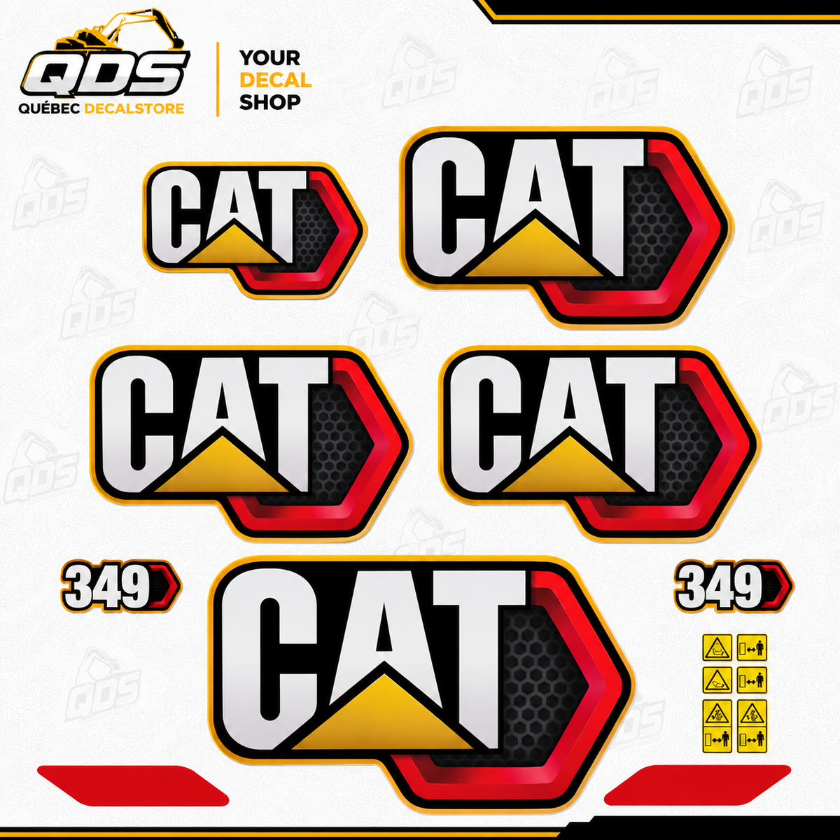 AFTERMARKET DECAL KIT FOR CAT 349 NEXT GEN - INCLUDES SAFETY STICKERS