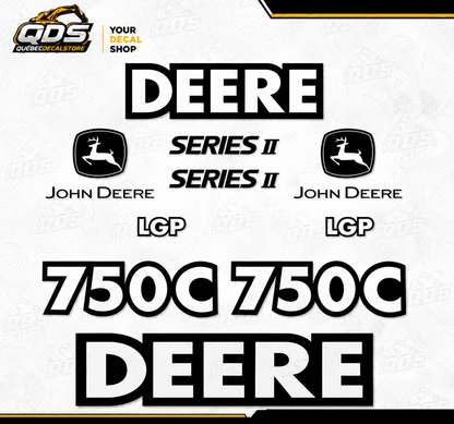 KIT DE CALCOMANÍAS DE POSVENTA PARA TOPADORA JOHN DEERE 750C - SERIE II