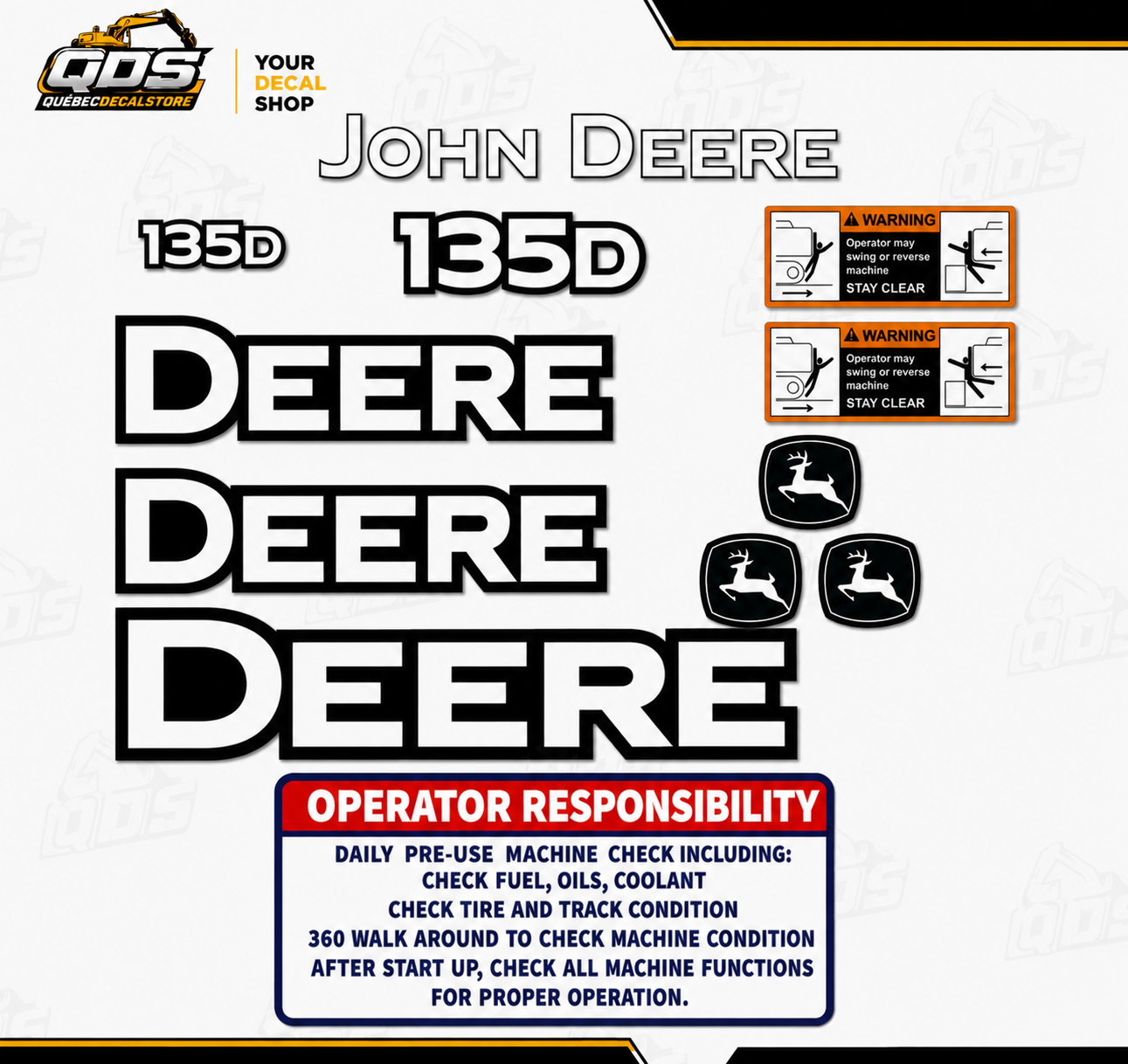 AFTERMARKET-DEKORSATZ FÜR JOHN DEERE 135D BAGGER