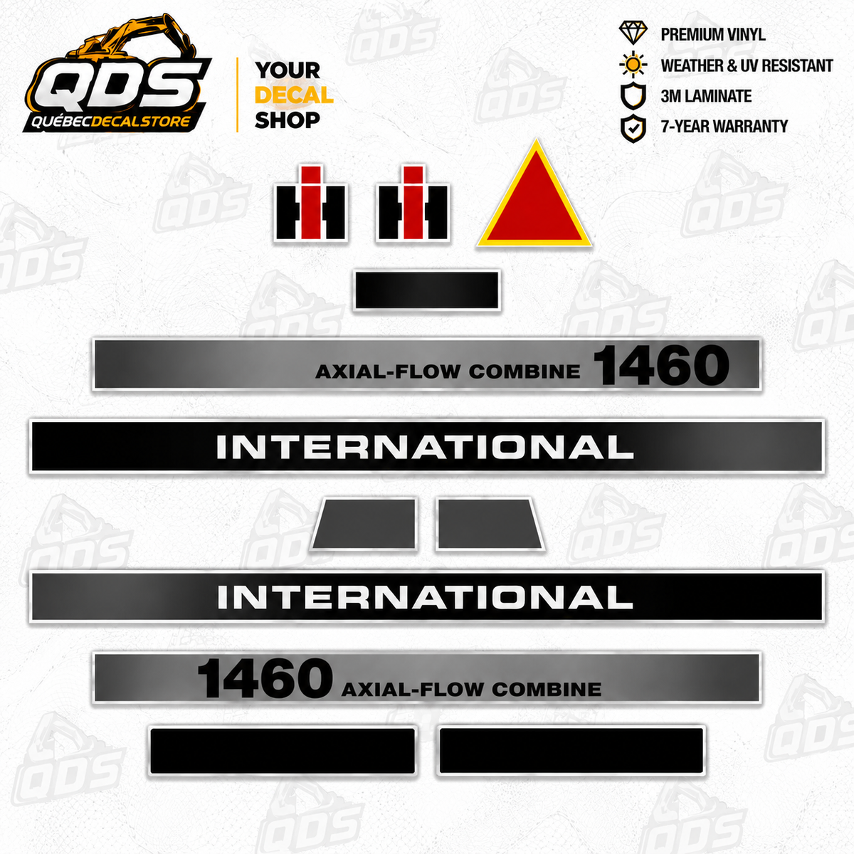 AFTERMARKET DECAL KIT FOR INTERNATIONAL 1460 AXIAL-FLOW COMBINE - CUSTOM KIT WITH THE LOOK OF THE 2166 CASE COMBINE