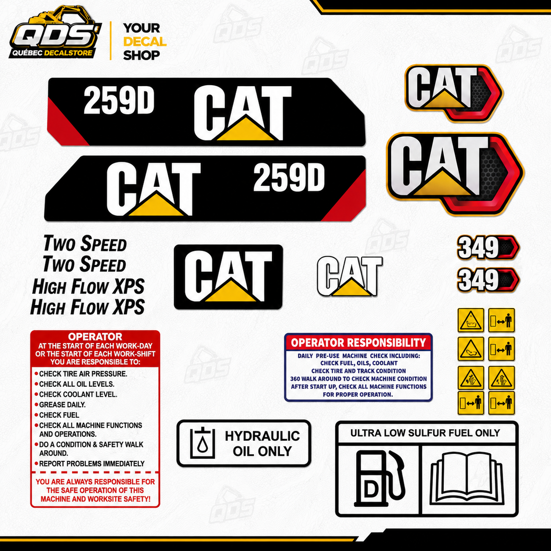 AFTERMARKET DECAL KIT FOR CAT SKID
